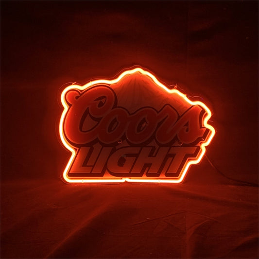 Coors Light Neon Sign Outline with UV-printed