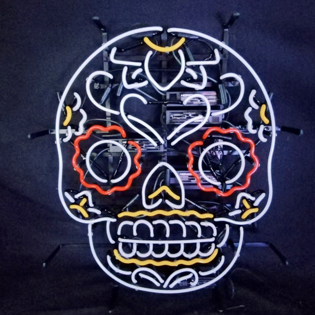Dia De Los Muertos Hanuted Skull Death Mask Neon Signs