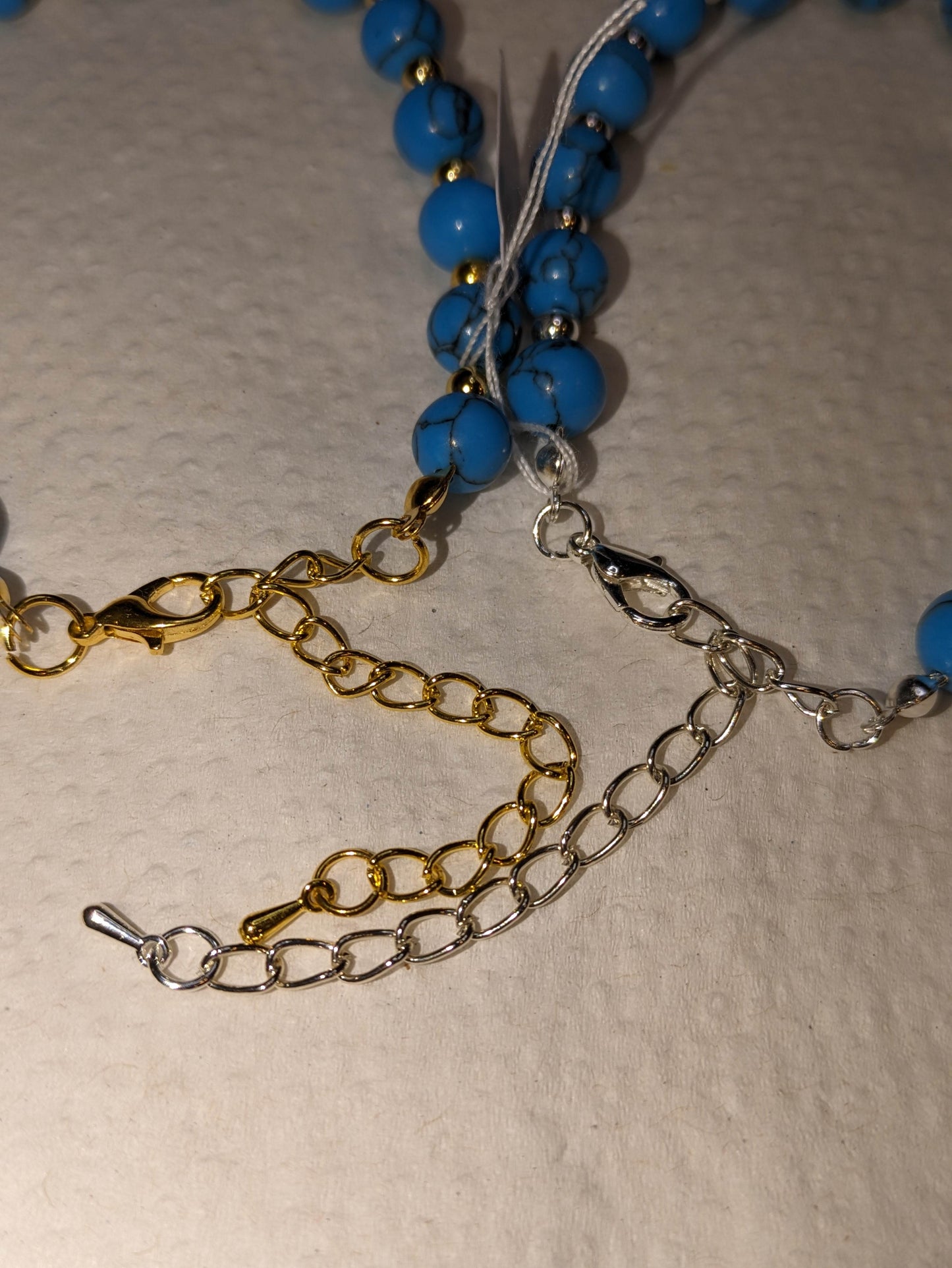 Lake Blue Frosted Matte Cracked Agate BOHO Bracelet - Orion's Oasis Designs