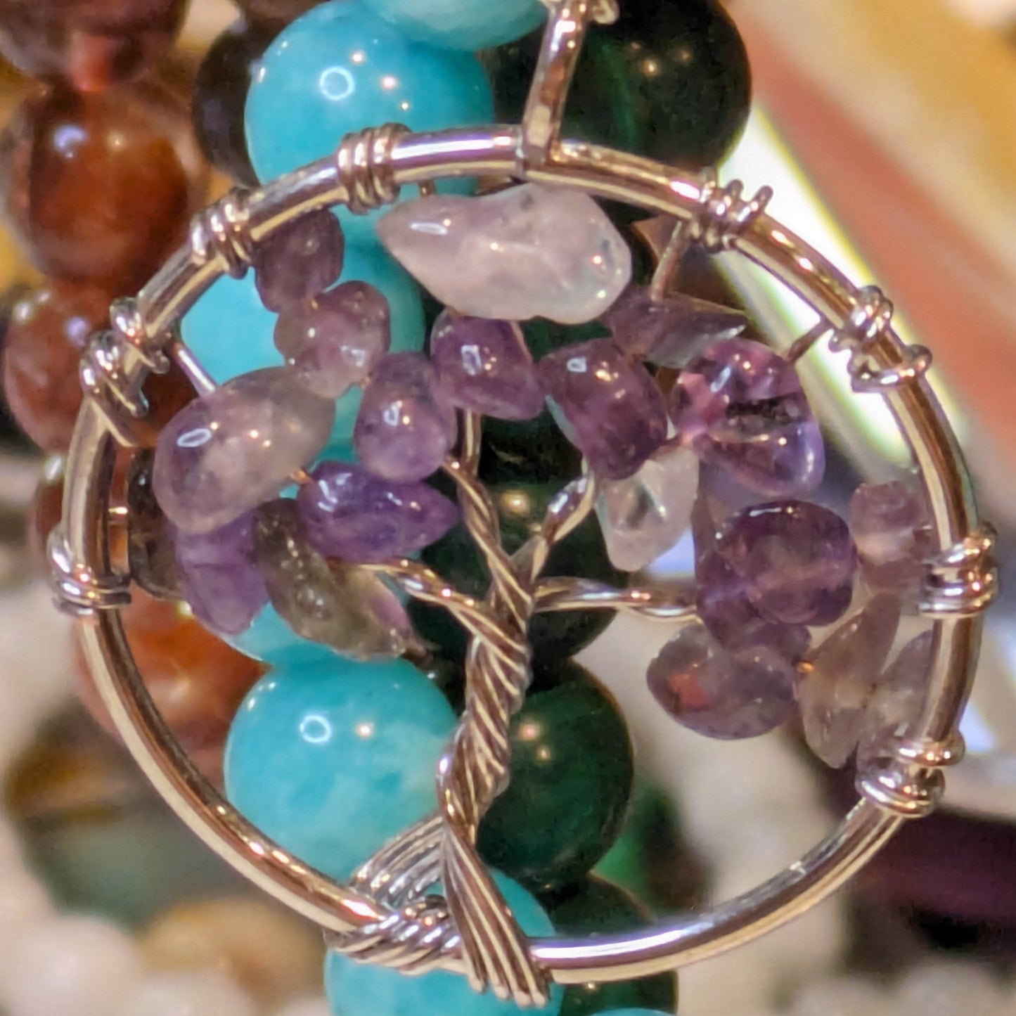 Custom Rose Quartz Tree of Life Pendant - Orion's Oasis Designs