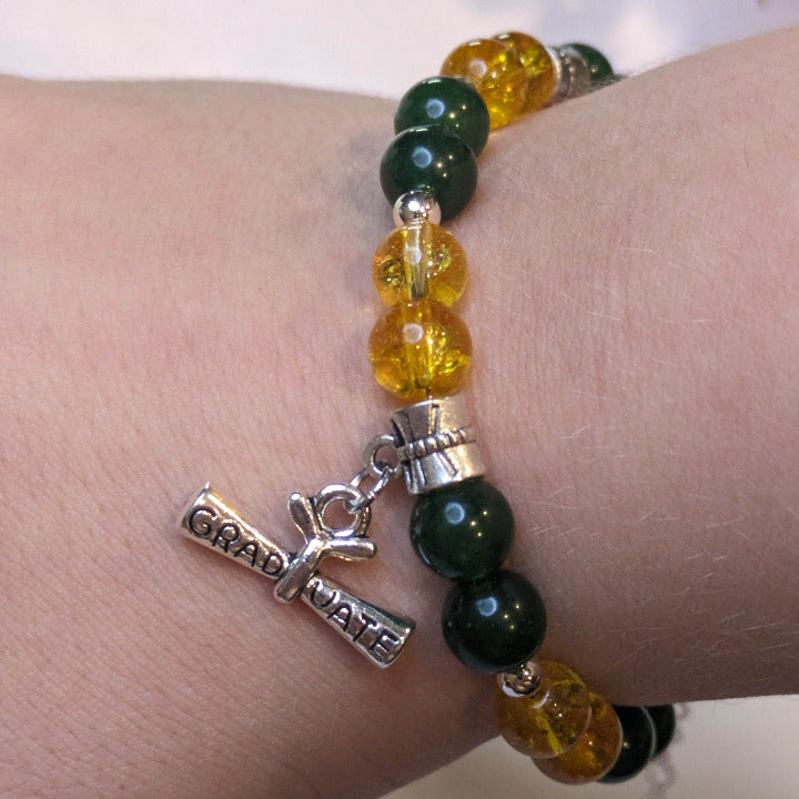 Graduation Custom Bracelet Your School Colors Ages 6 years and above, Girls, and Boys - Orion's Oasis Designs