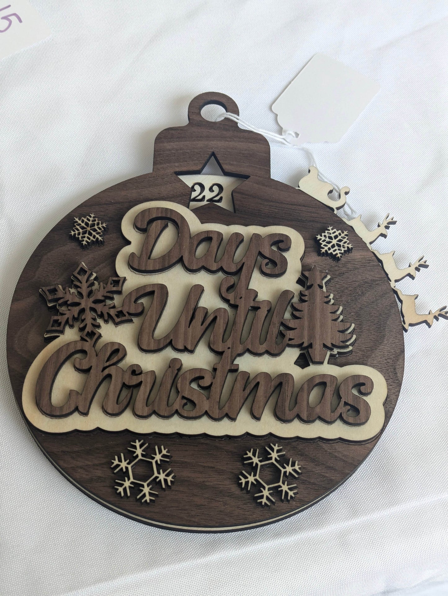 Count Down to Christmas Laser Engraved 6 inch across and 7 inches tall. - Orion's Oasis Designs