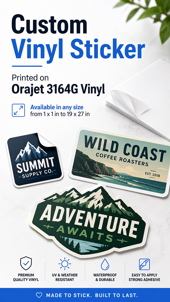 Vinyl Stickers - Fill with any size artwork up to 19.7" × 27.6" See Description