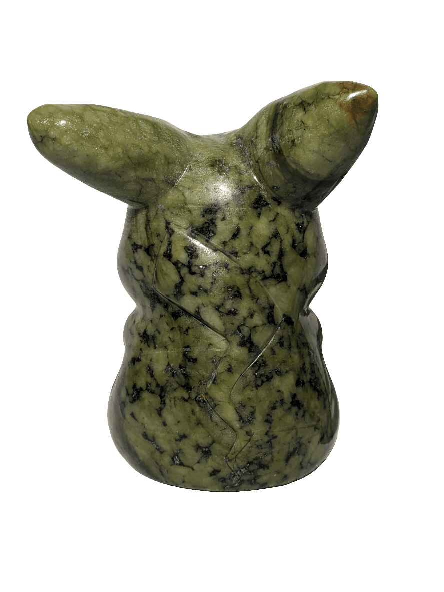 Green Jade Pikachu Carving - Orion's Oasis Designs