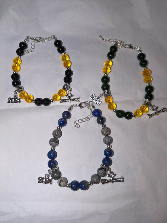 Enhance Your School Pride with a Custom Graduation Bracelet - Orion's Oasis Designs 