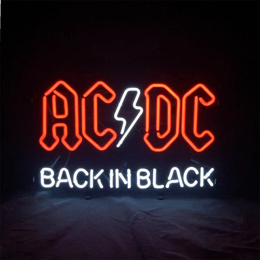 AC DC Back in Black Neon Signs