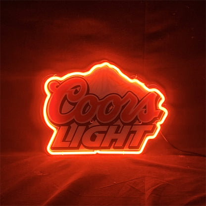 Coors Light Neon Sign Outline with UV-printed
