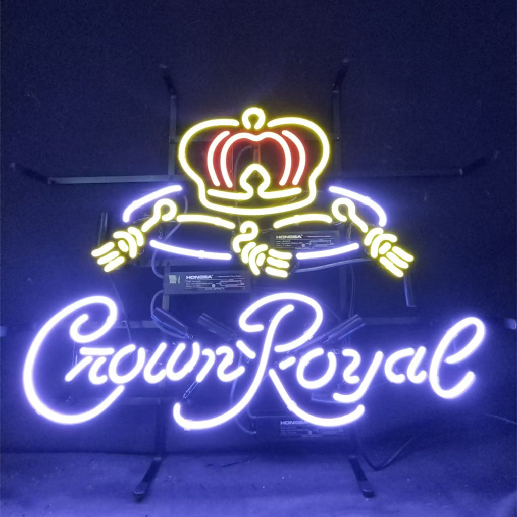 Purple Crown Royal Whiskey Neon Light Sign