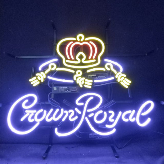 Purple Crown Royal Whiskey Neon Light Sign