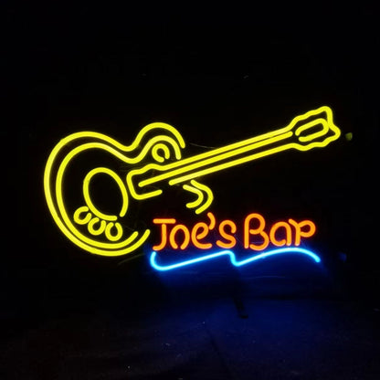 Joe's Bar Guitar Neon Signs Light