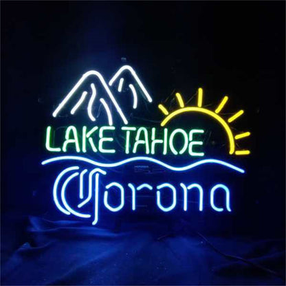 Lake Tahoe Corona Extra Sunrise Mountain Neon Signs Light