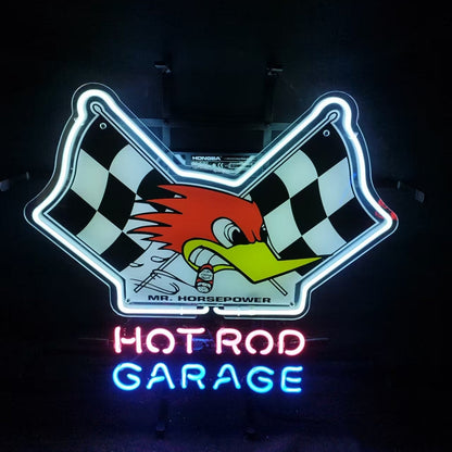 Mr Horsepower Hot Rod Garage Neon Sign