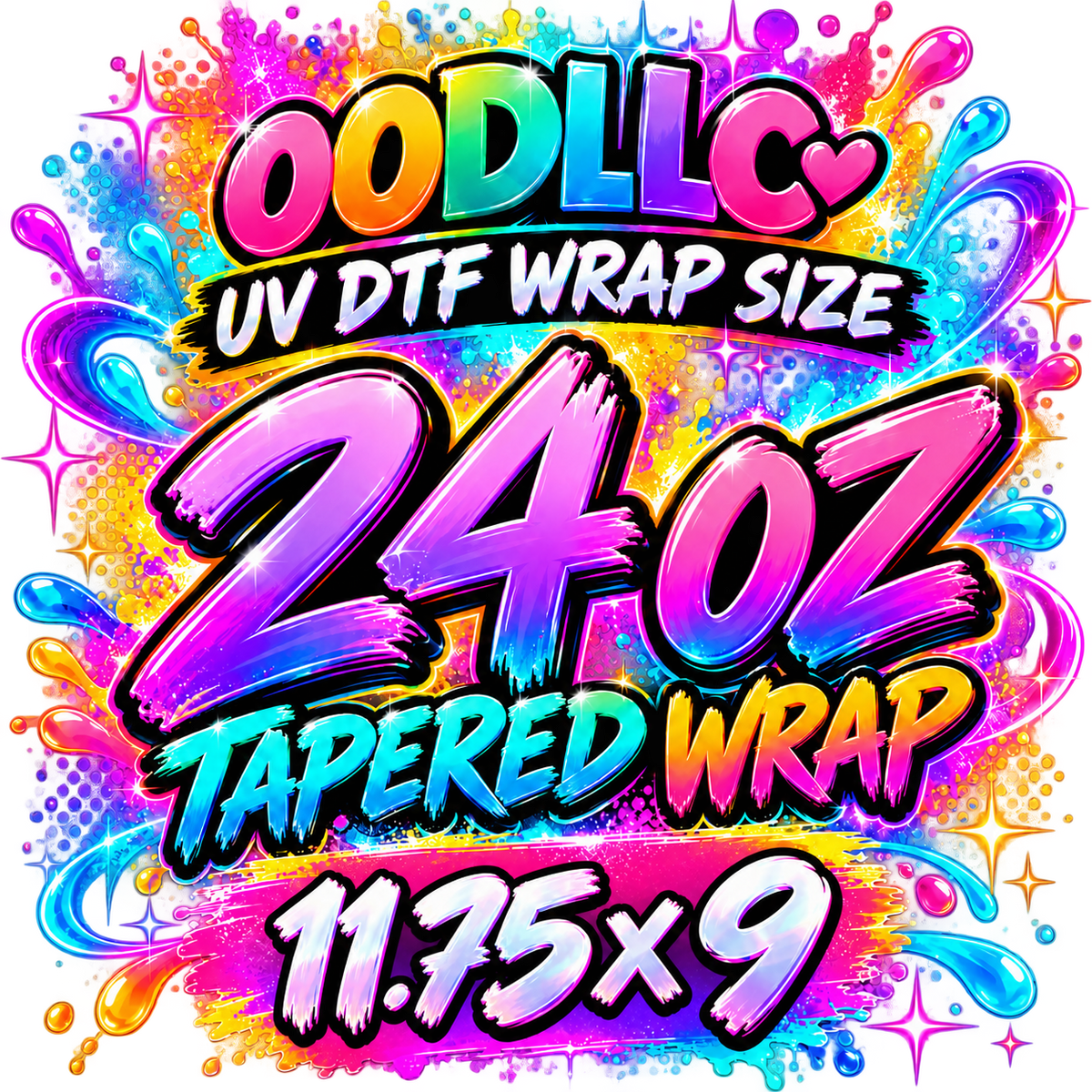 UV DTF Transfer Sticker Sheet, Sizes Up to 11.75" x Up to 26"