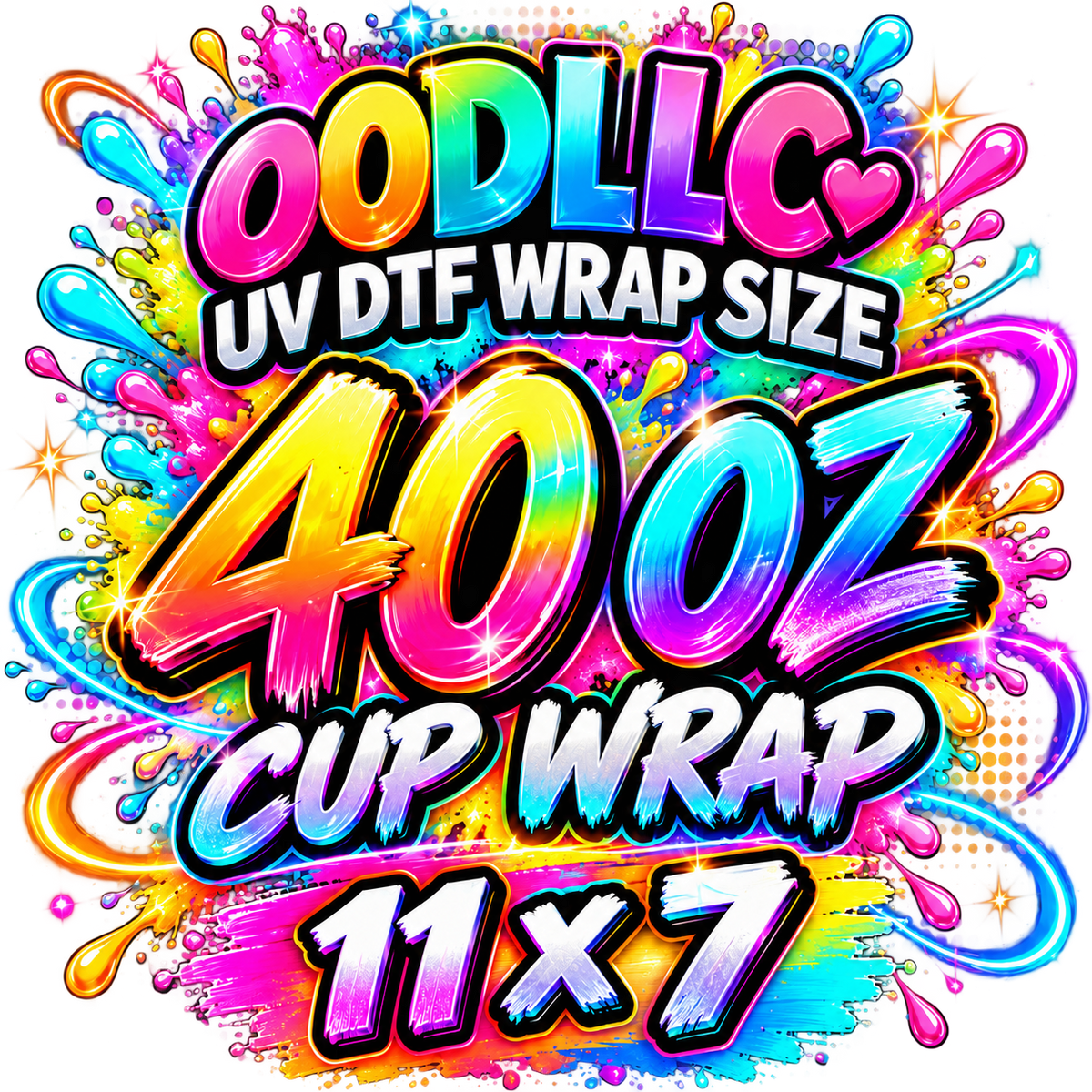 UV DTF Transfer Sticker Sheet, Sizes Up to 11.75" x Up to 26"