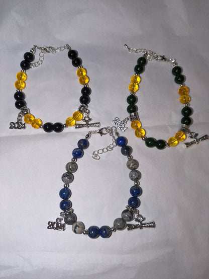 Graduation Custom Bracelet Your School Colors Ages 6 years and above, Girls, and Boys