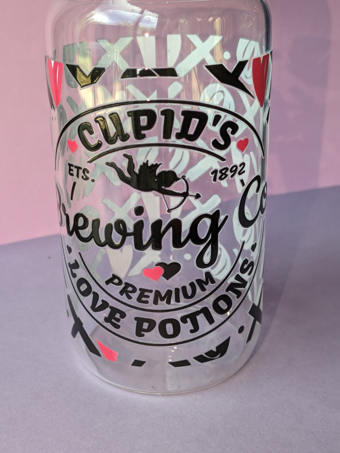 Cupid's Love Potions 16 Ounce Libby Glass Can for hot or cold drinks