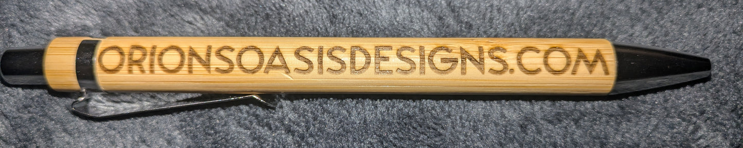 Custom Laser Engraved Bamboo Pens