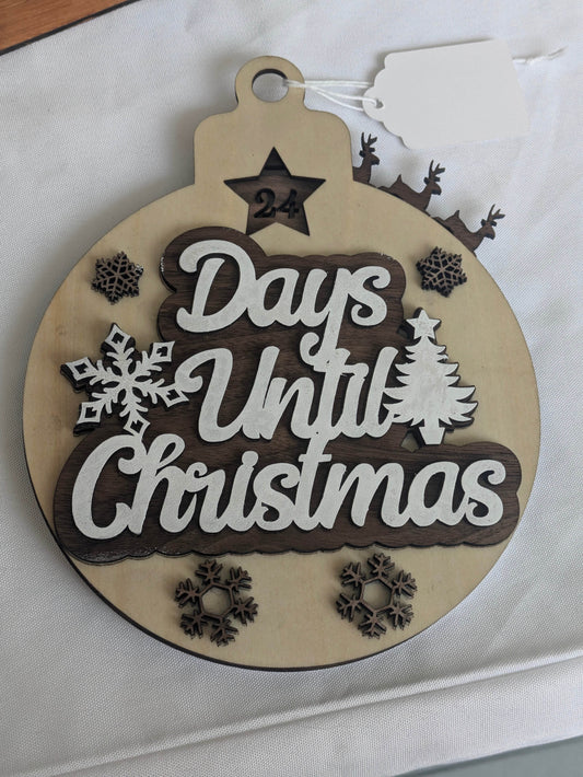 Count Down to Christmas Laser Engraved 6 inch across and 7 inches tall. - Orion's Oasis Designs 