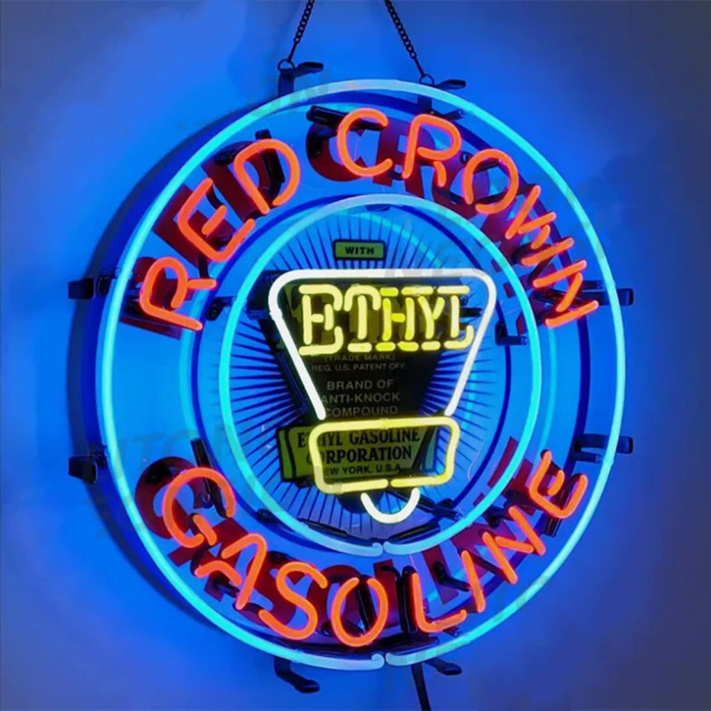 Red Crown Ethyl Gasoline Neon Signs