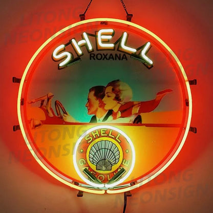 Shell Gasoline Roxana Neon Signs