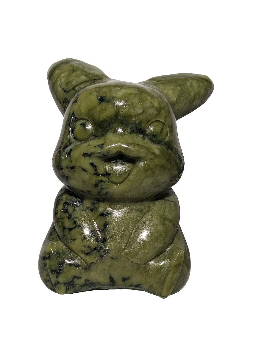 Green Jade Pikachu Carving