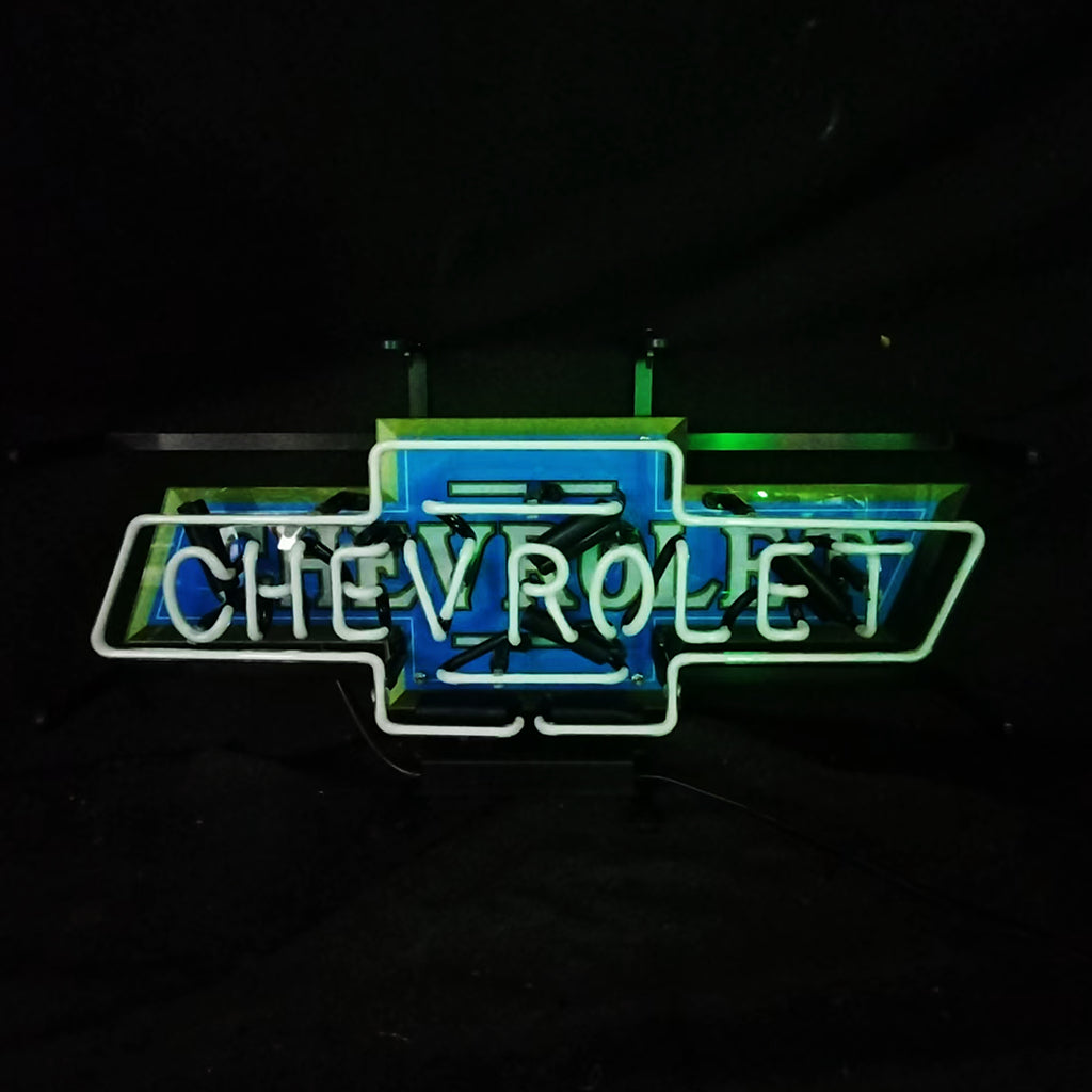 Chevrolet Font Classic Bowtie Logo Neon Signs