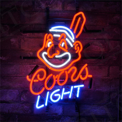 Cleveland Indians Coors Light Beer Neon Signs Light