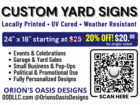 24 x 18 inch Yard Sign - Add Photo, School Colors for Graduation, Party, Gatherings, Wedding & More