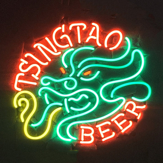 Tsingtao Beer with Dragon Neon Signs Light