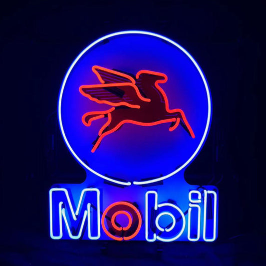 Mobil Gas Oil Flying Horse Neon Signs Light