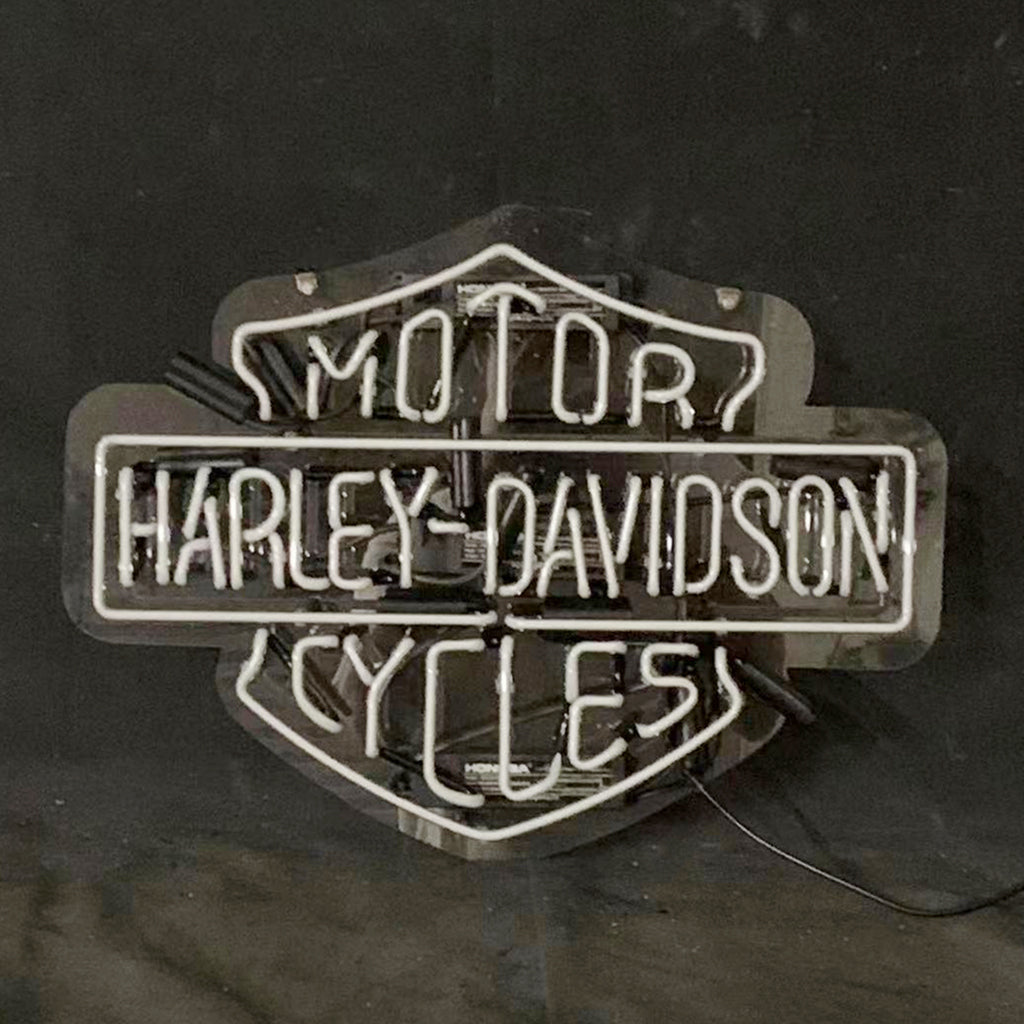 White Harley Davidson Motorcycle Neon Signs Light
