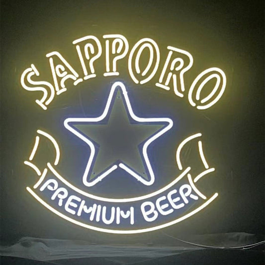 Sapporo Premium Beer with Star Neon Signs Light